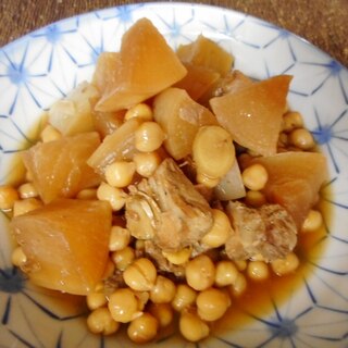 豚肉と大根とひよこ豆の生姜煮